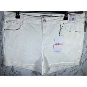 Celebrity Pink Womens Size 22Mid-Rise The Sugar White Denim Shorts  Cotton/Spand